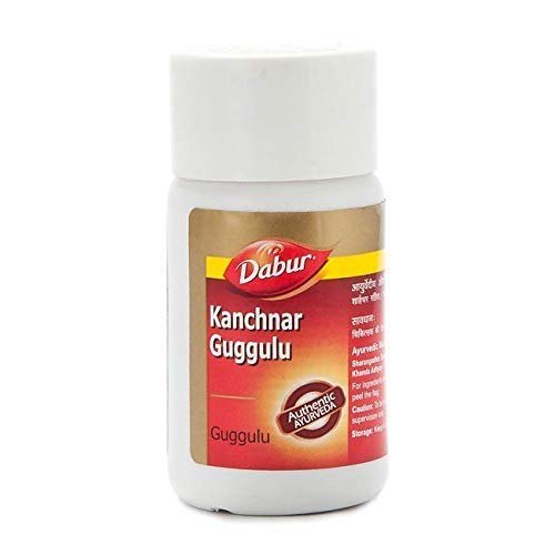 Herbal Base Dabur Kanchanar Guggulu Used for Ulcers Thyroid - 40 gm, Packaging Type: Bottle