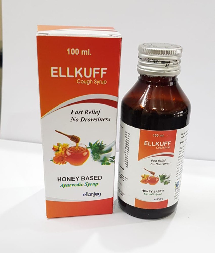 Plastic ELLKUFF COUGH SYRUP Honey Based Cough Syrup, Bottle Size: 100 ml