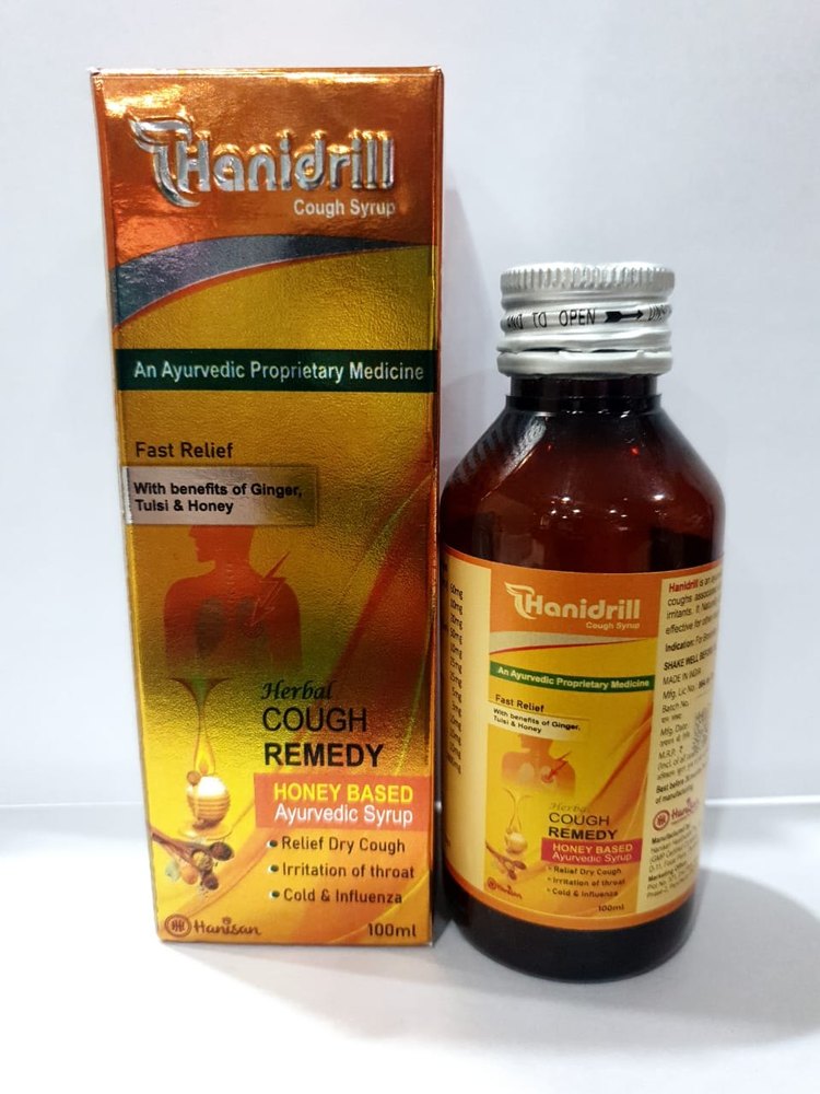 HANIDRILL Ayurvedic Herbal Cough Syrup Third Party Manufacturing, GMP, 100 ml