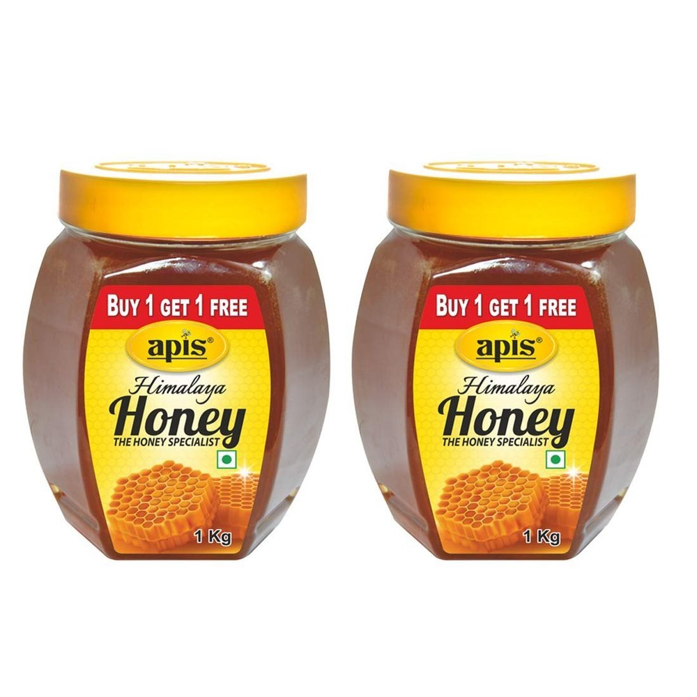 Sweet Raw Honey Apis Himalaya Honey, 1kg (Buy 1 Get 1 Free), For Foods