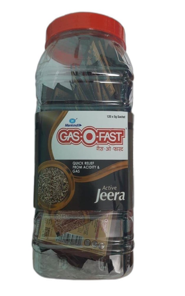 Gas O Fast Active Jeera, For Digestion, Packaging Size: 120 x 5G Sachet