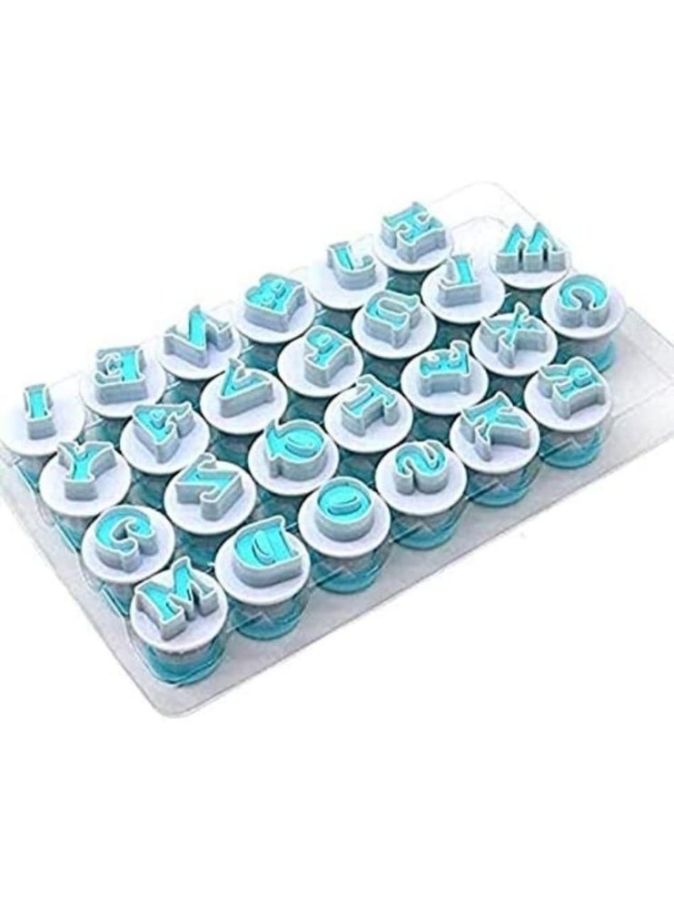 Blue Plastic Alphabet Plunger Cutter, For Cake, Size: 29.5x215x4 cm