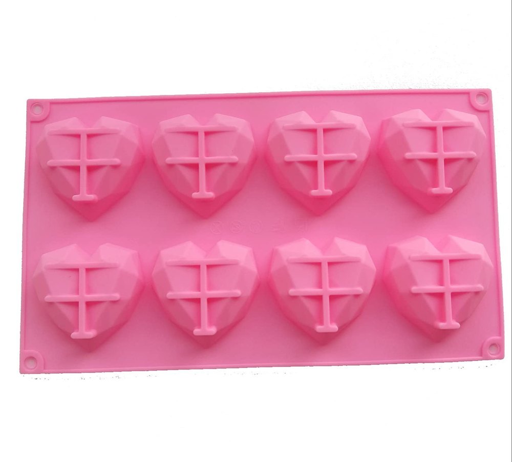 Silicone Pink Heart Shaped Chocolate Mould