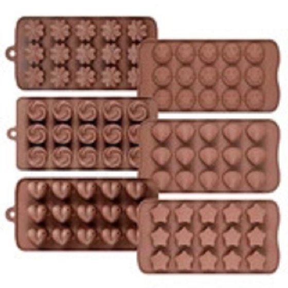 D0742_Silicon Chocolate Molds, Candy Making Silicone Molds, Mini Baking Molds (Random Design 1 Unit)