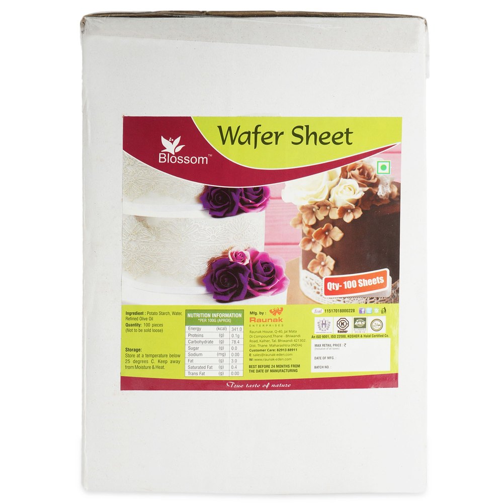 Vanilla Rectangular Blossom Wafer Sheet, Packaging Type: Packet, 100 Pcs