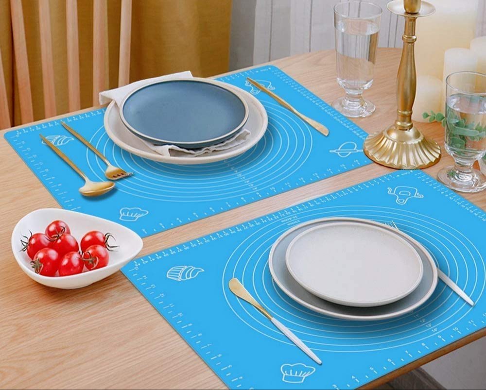Blue Silicon Roti Mat, For Kitchen, Size: 50x40cm