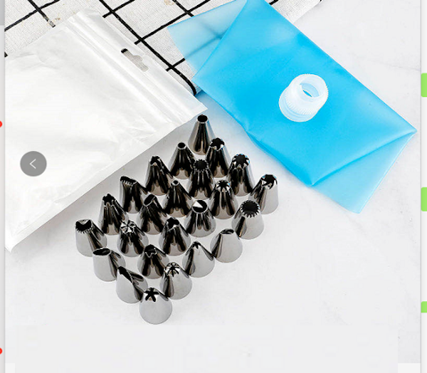 Multicolor Silicon and Steel 24 Pcs Cake Decorating Icing Nozzle Tools