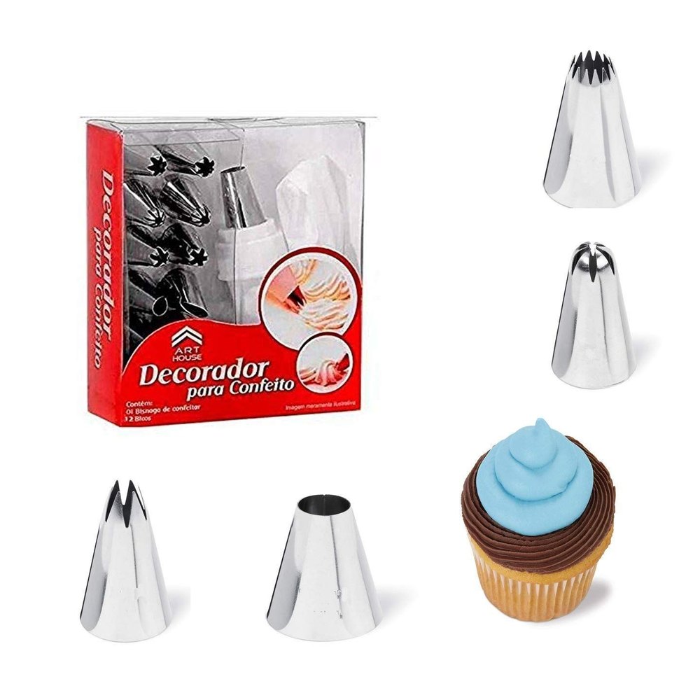Silver Stainless Steel Icing Nozzles For Cake, Size: Standard