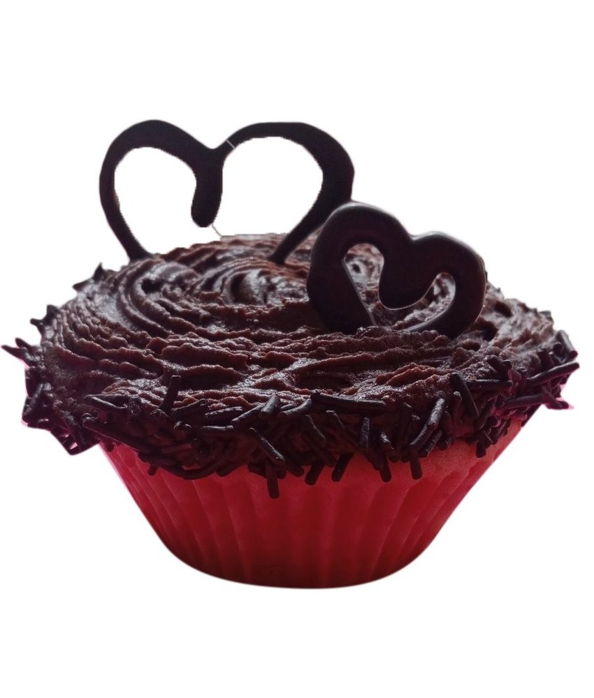Heart Sweet Brown Chocolate Cupcake, 100gm