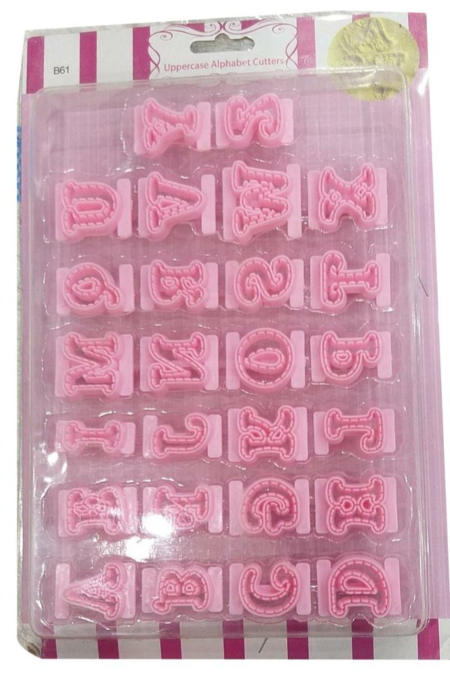 Plastic Pink Alphabet Cutter, For Bakery, Size: 5 Inches