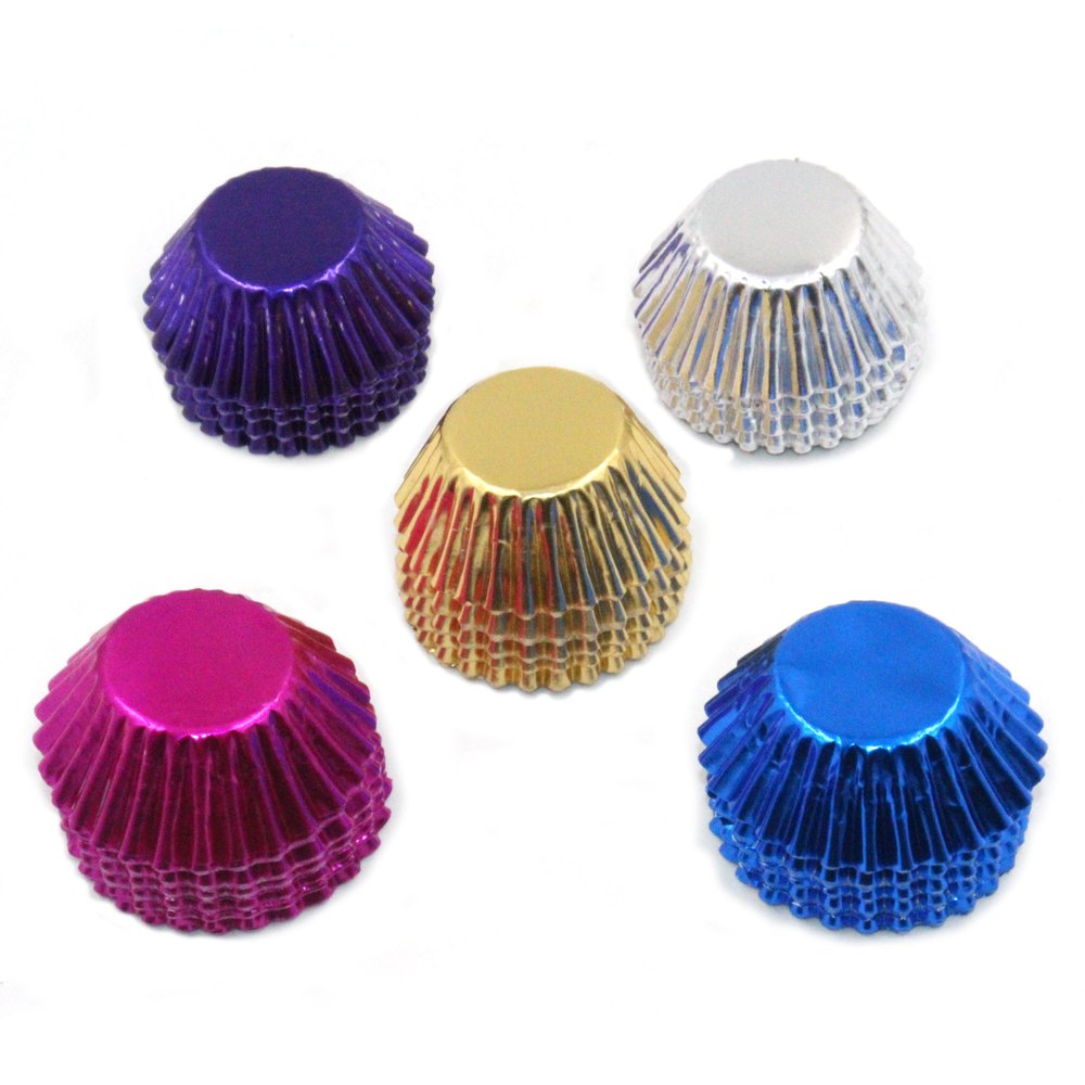 Paper Baking Cups Set Of 500. (Multi, Gold, Purple, Silver, Blue, Pink)