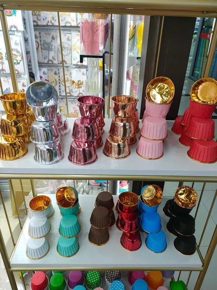 foil/paper Metallic cupcake disposable liners, For bakery