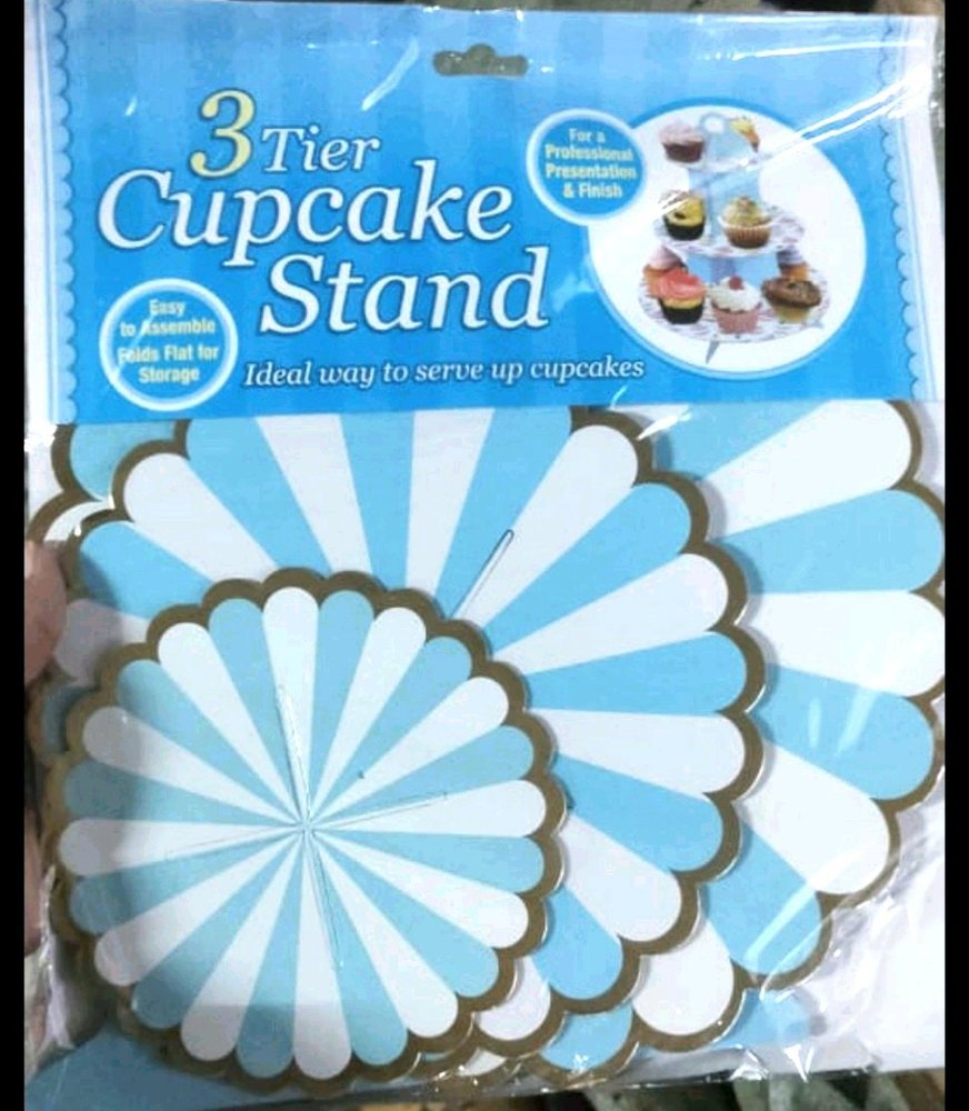 Multicolor Round Paper Cup Cake Stand, Size: 10 To 6 Inchi