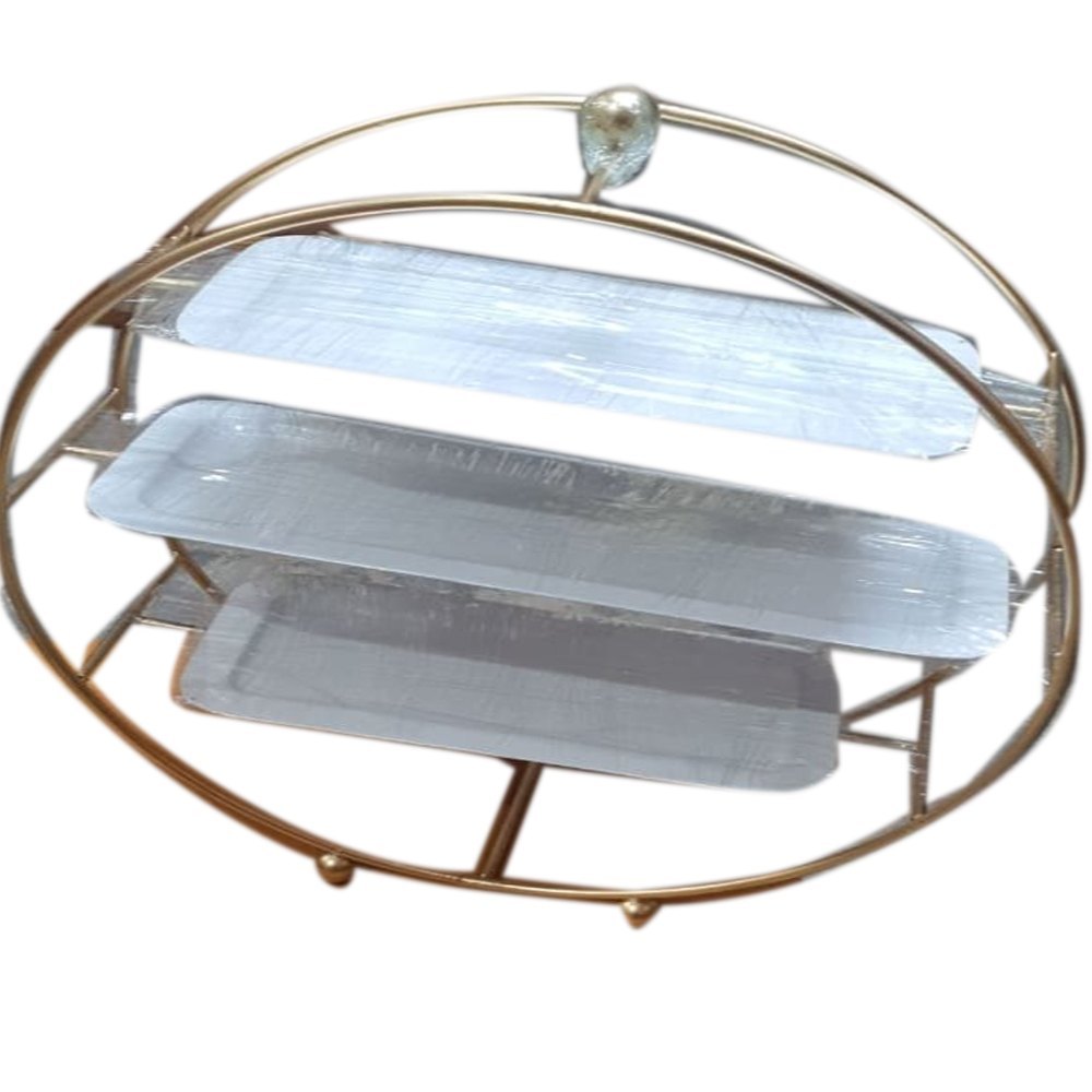 Golden Iron Three Tier Cupcake Stand, Size: 16 Inch