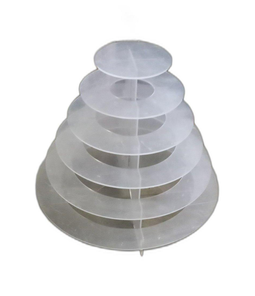 White Acrylic 6 Tier Cup Cake Stand, Size: 24 Inch ( Diameter )
