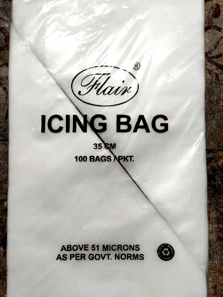 White Plastic Disposable Piping Bag, For Bakery, Size: 35 Cm