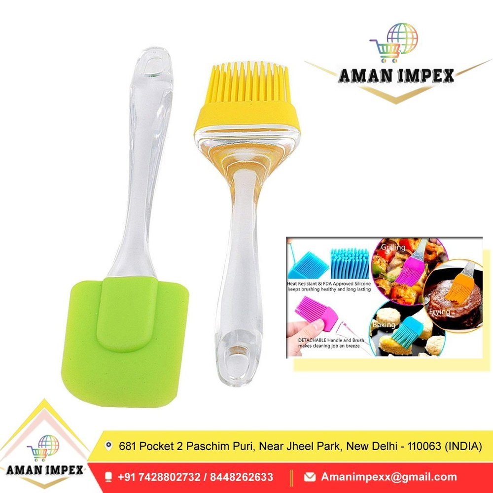Silicone Oil And Spatula Pastry Brush Set, Size: 9 Inch