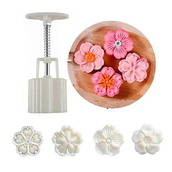 Moon Cake Mold Hand Press Cookie Stamps Pastry Tool Flower Pattern Cake Mold