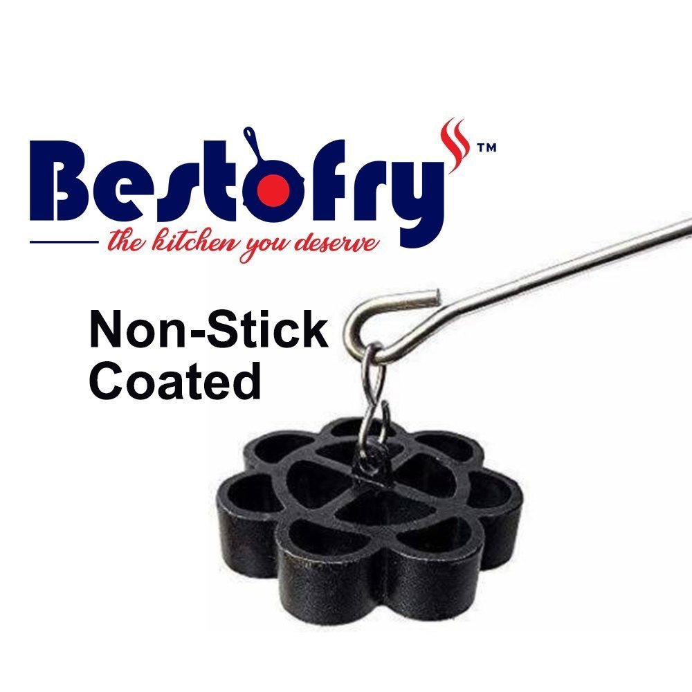 Black Aluminium Casting Bestofry Non Stick Coated Rose Cookie Maker, Capacity: 0.1kg, Size: 10 X 10 X 5 cm