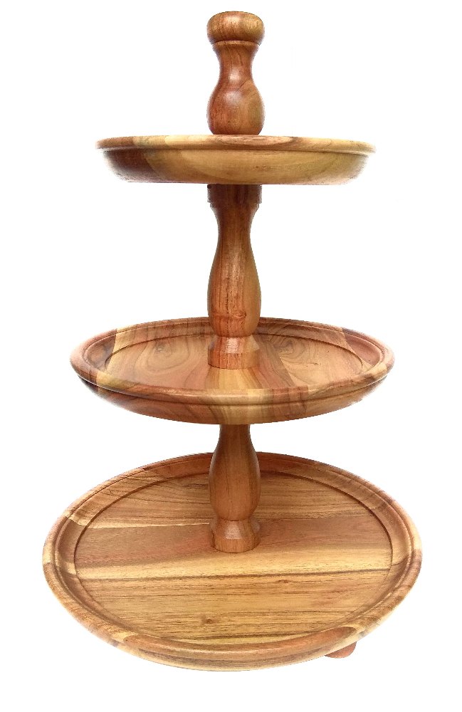 3 tier wooden pastry/muffin/cake stand