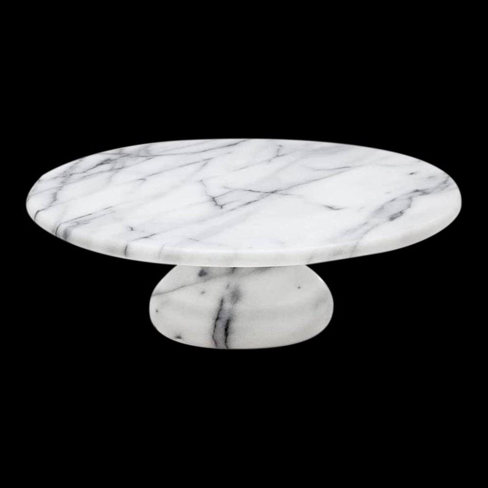 White Round Marble Pedestal Pastry Stand, For Hotel