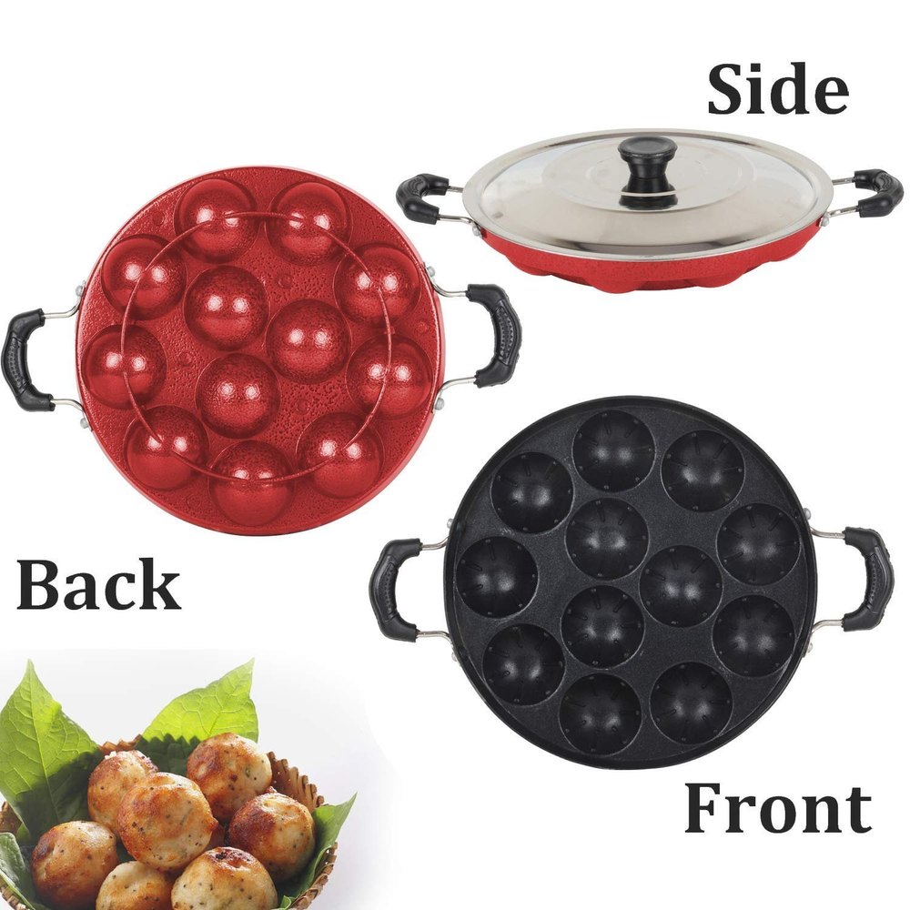 Aluminium Black Appam Patra, For Home, Capacity: 12 Cavity
