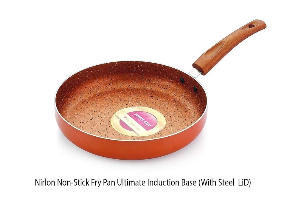 Aluminium Copper Nirlon Ultimate Induction Base Non-Stick Fry Pan With Steel Lid, For Home, Size: 240mm
