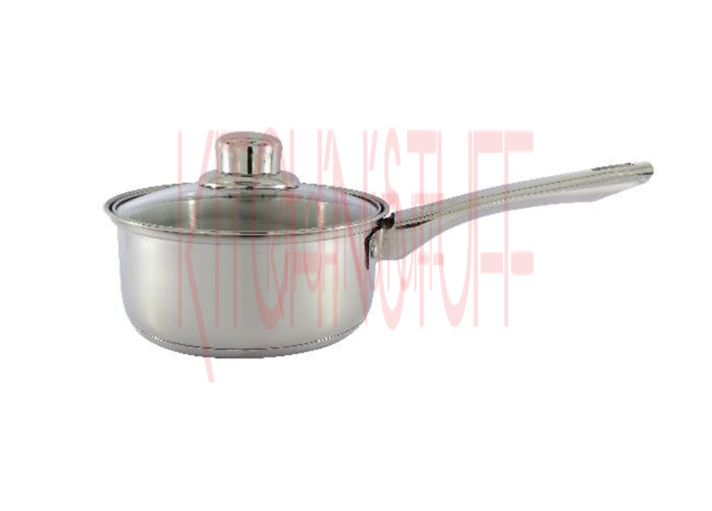 Kitchnstuff Silver Sauce Pan With Glass Lid, For Kitchen, Round