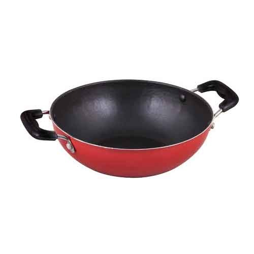 Hem Metal Round Non Stick Kadai, Size: Standard