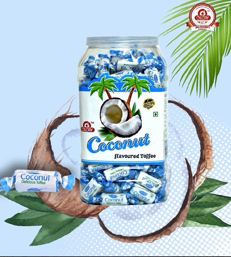 White Rectangular Coconut Toffees, Packaging Type: Plastic Jar