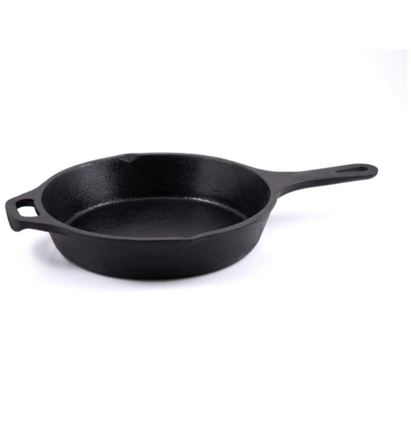 Black Preseasoned Cast Iron Skillet, Round, Capacity: 10.25 Inches