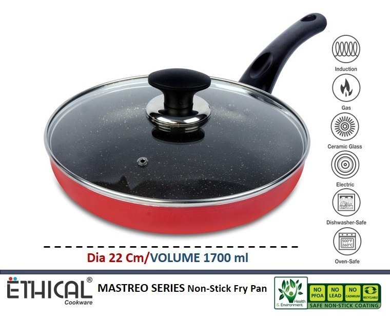 Frying Pan Aluminium Non Stick Fry Pans, For Home, Capacity: 1.7, 2 Liter