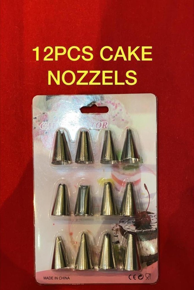 Silver Stainless Steel 12 Piece Cake Iceing Nozzle, Size: 1 Inch