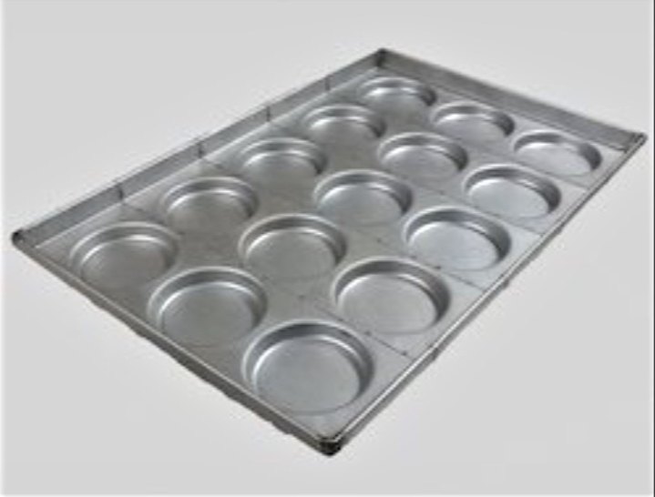 Silver Aluminium Bun Tray (15 Indents )