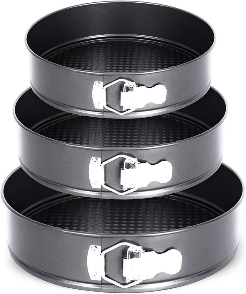 Black Carbon Steel Teflon Coated Springform Cake Mould Pan Set, Thickness Millimetre: 5 mm