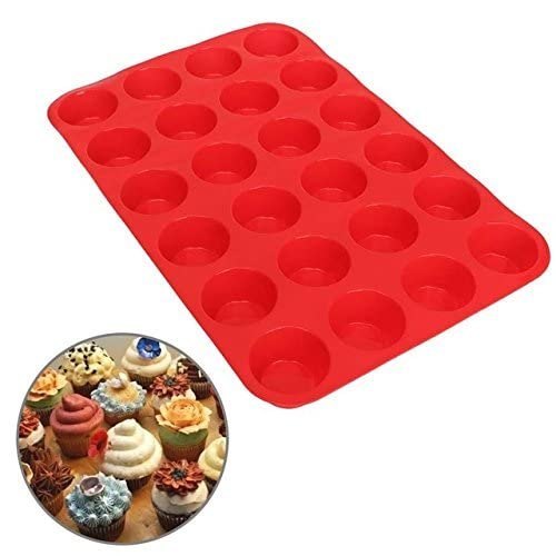 24 Cavity Mini Muffin Cup Silicone Cookie Cupcake Bakeware Pan