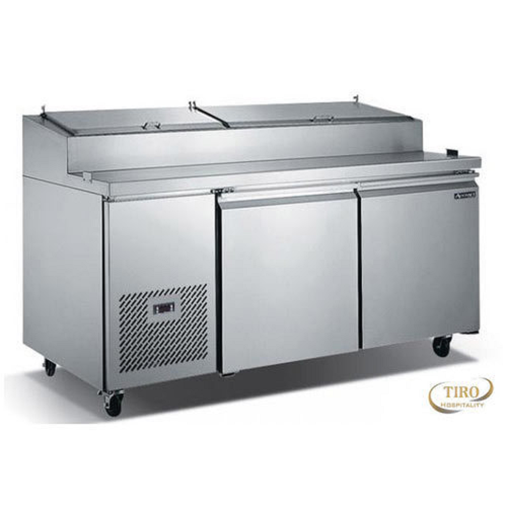 Stainless Steel Rectangular Pizza Prep Table, For Hotel, Size: 7x3feet