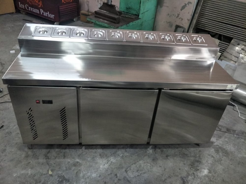 Stainless Steel Rectangular Pizza Makeline, For Commercial Use, Size: 60X27X34