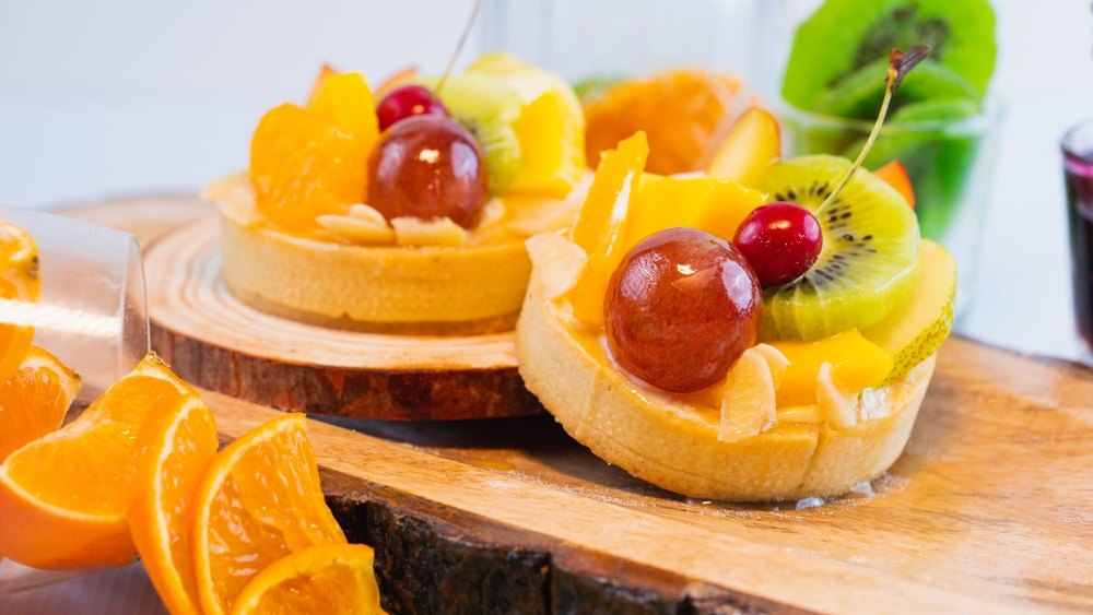 Yellow Mango Eggless Fruit Tart