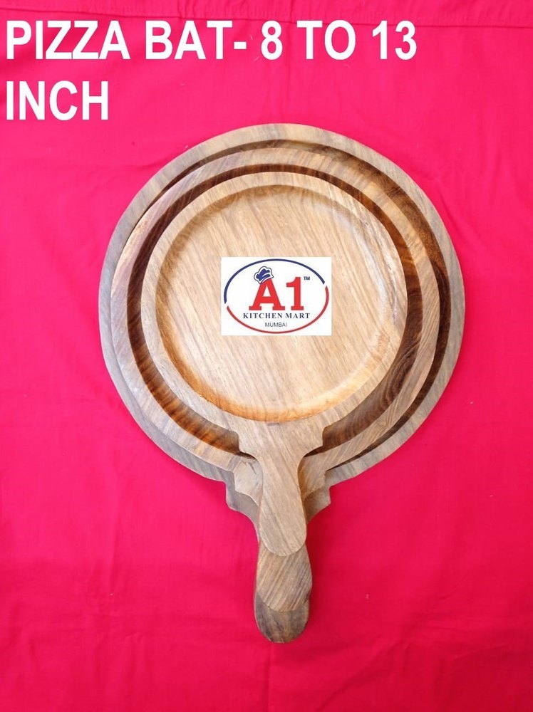 Wooden Round PIZZA BAT, For Commercial Use, Size: 8 To 13 Inch
