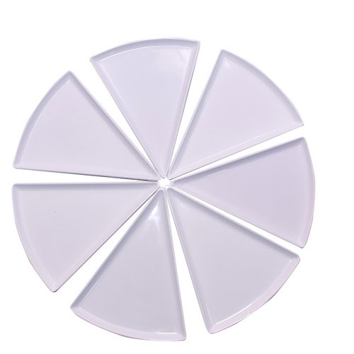 White Plastic Melamine Snack Plate(Pizza Plate), Size: 21.5 Cm