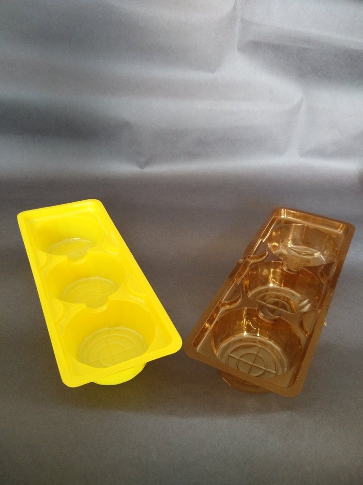 Transparent 3pc Mawa Cake Tray for Packaging, Size: Medium