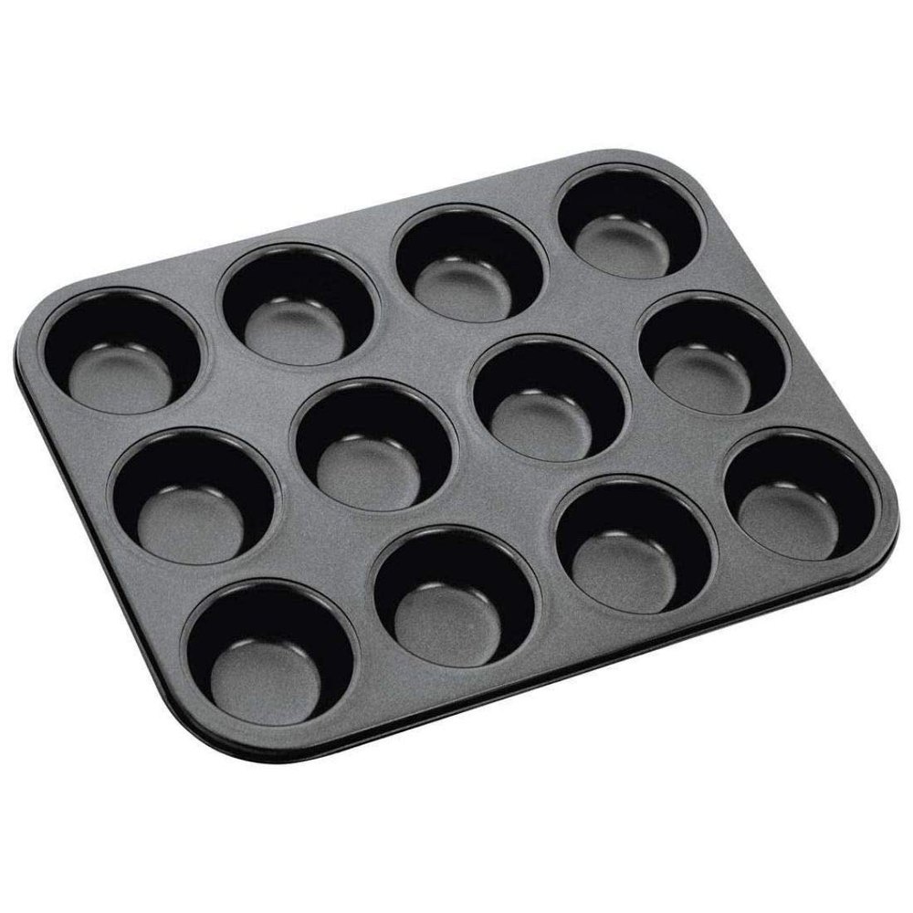 12-slot Cup Mini Shape Muffin, Cupcake Mould (5 Cm Aluminium Nonstick), For Muffins, Rectangular