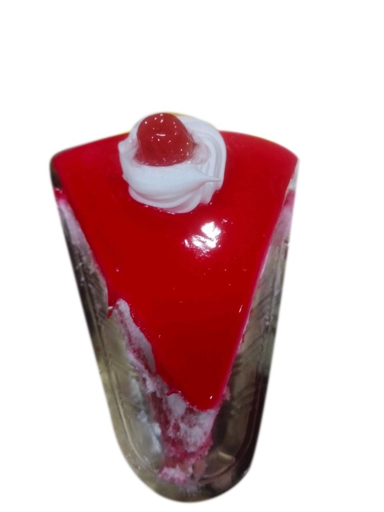 White, Red Strawberry Flavored Pastry