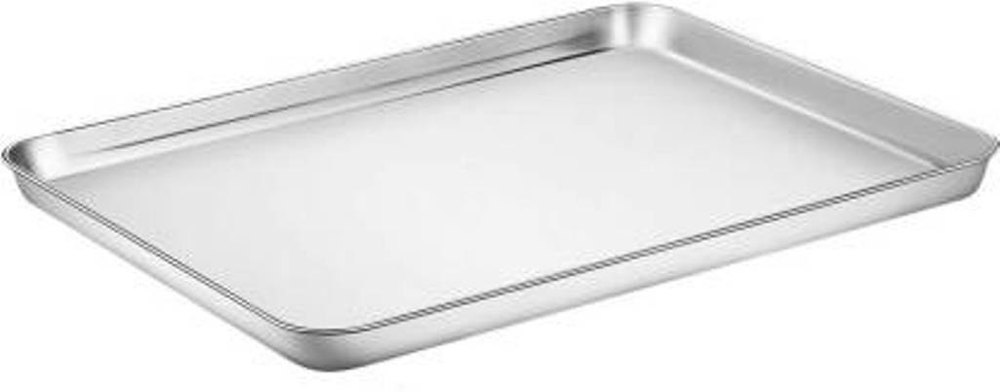 Rectangular Alloy Steel Baking Tray 12x18x2 Inch Tray, For Bakery, Thickness: 3mm
