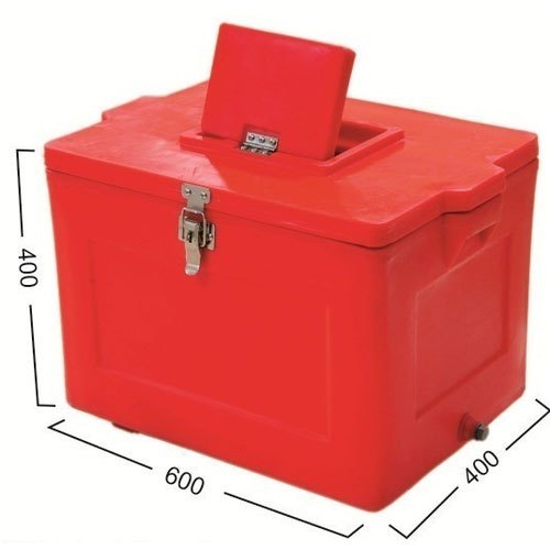 Red Plastic 60 Liter Vending Ice Box