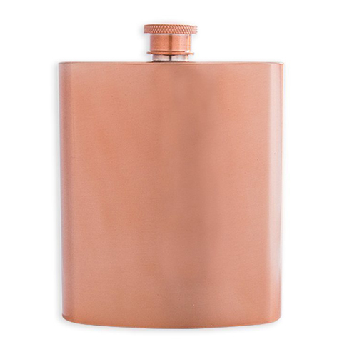 Copper Hand Plain Hip Flask-4 Oz