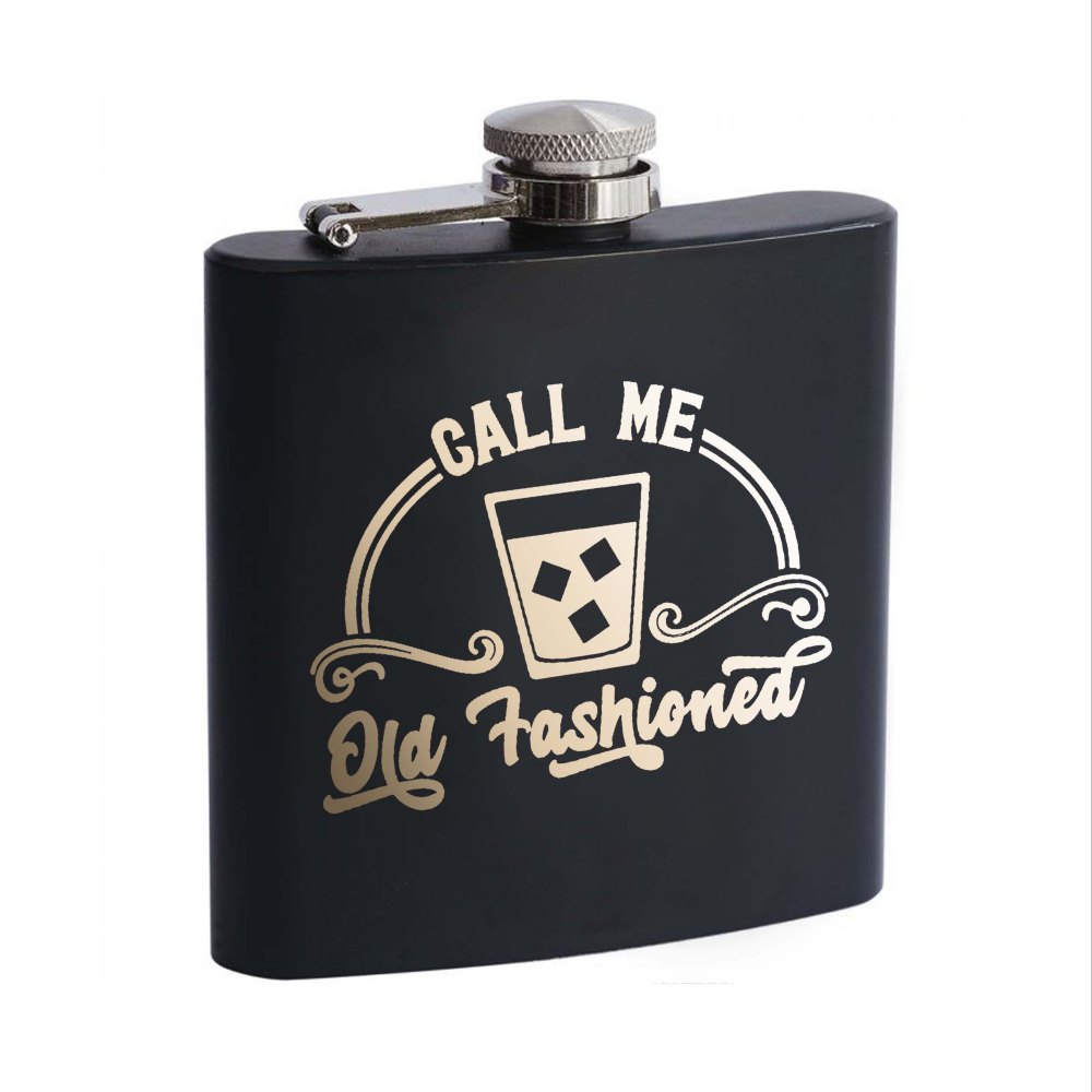Customized Hip Flask- Black