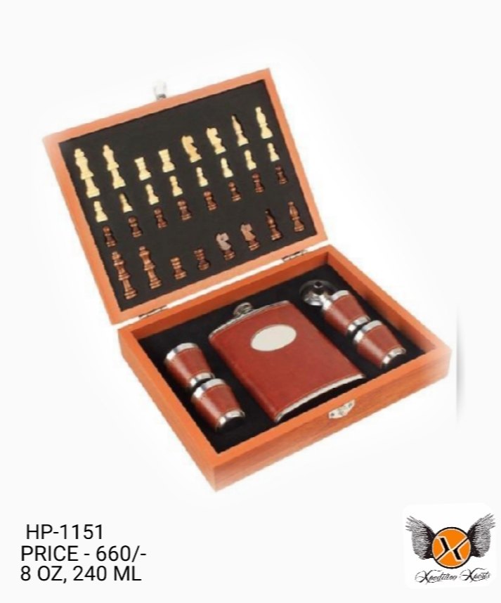 Leatherite Brown HIP FLASK, Size: 8 OZ