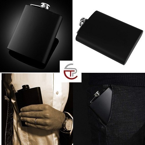 Black Hip Flask 8 Oz